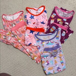 Lot of 4 Little Sleepies Size 16 short sleeve Pajama Sets